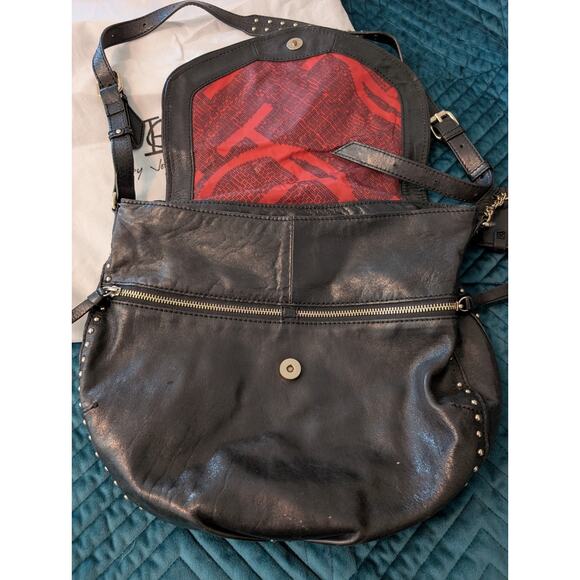 Olivia Harris By Joy Gryson OH Black Leather Hobo Bag Purse Animal Print Accent - Picture 7 of 16